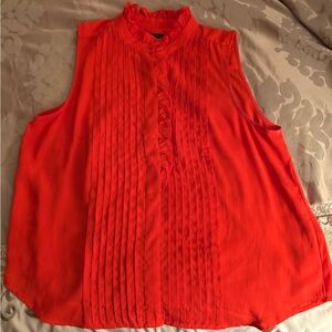 Ann Taylor Vibrant Orange Sleeveless Blouse